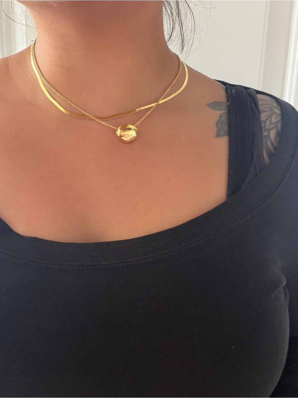 Madewell Polished Gold Bead Necklace - Picture 2 of 4